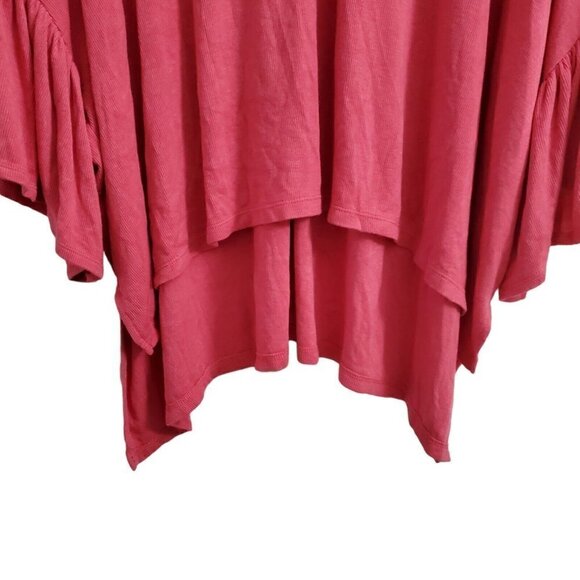 Anthropologie Akemi + Kin Blouse XS Small Pink Capa Fluttered Tunic Top Oversize - Picture 4 of 11